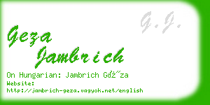geza jambrich business card
